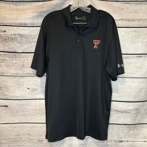 Under Armour Black Polo Red Texas Tech University  Logo Performance Wear